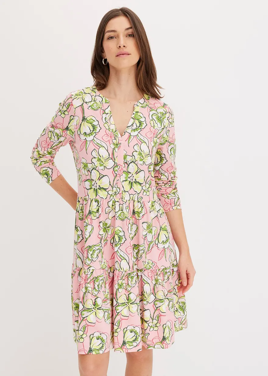 Jerseykleid aus elastischem Baumwoll-Mix
