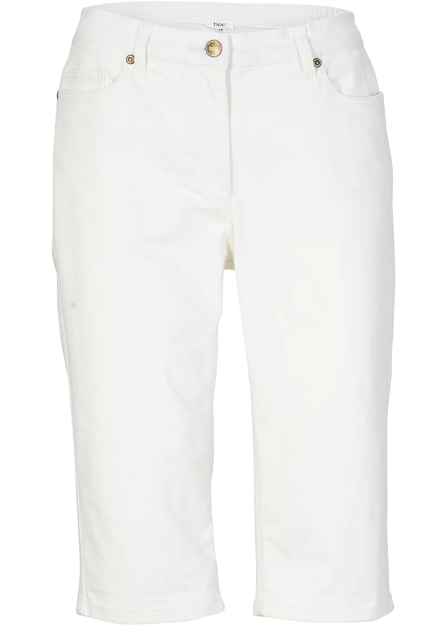 Jeans Bermuda Mid Waist mit gekrempeltem Saum