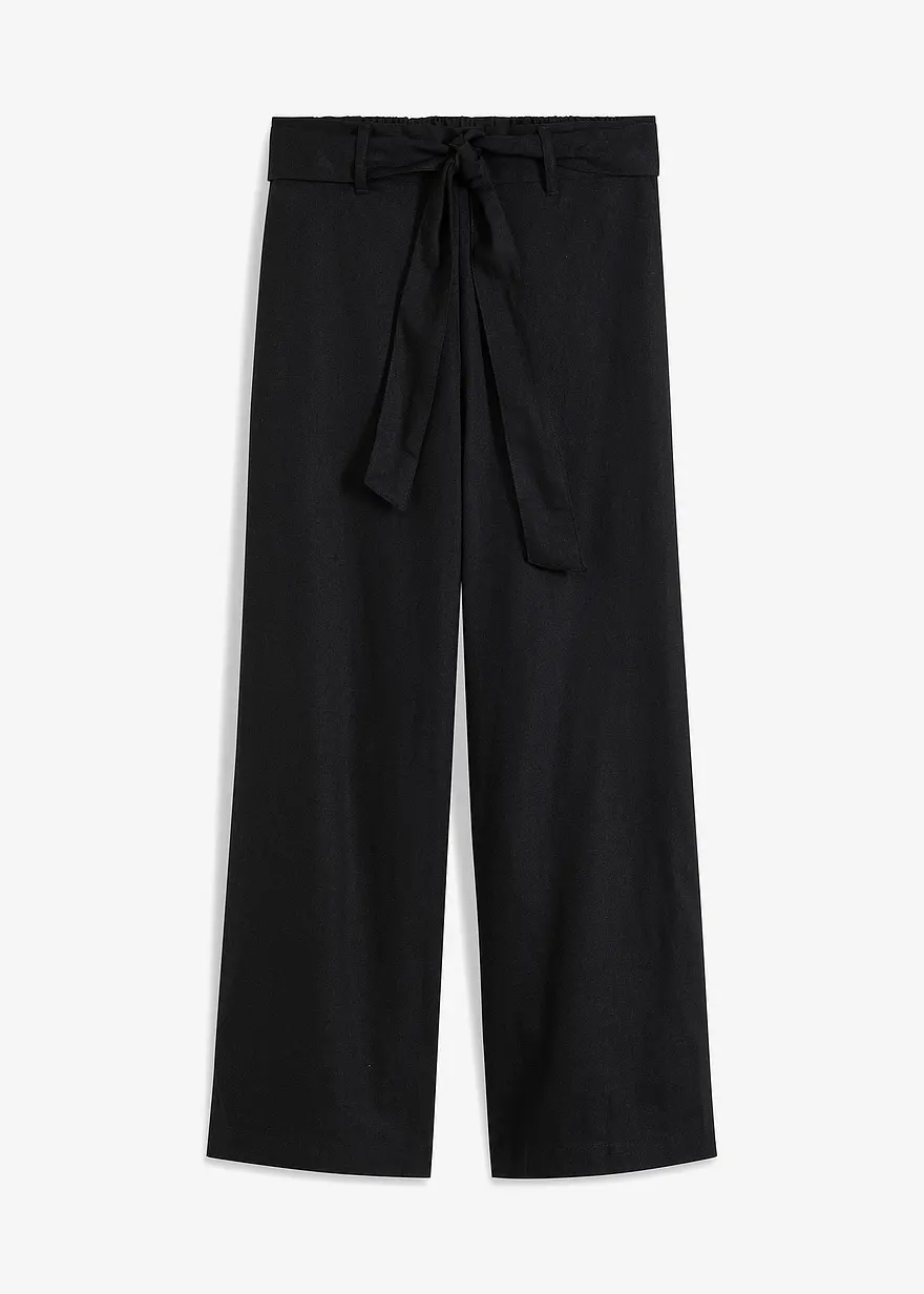 Culotte aus luftigem Leinen-Mix