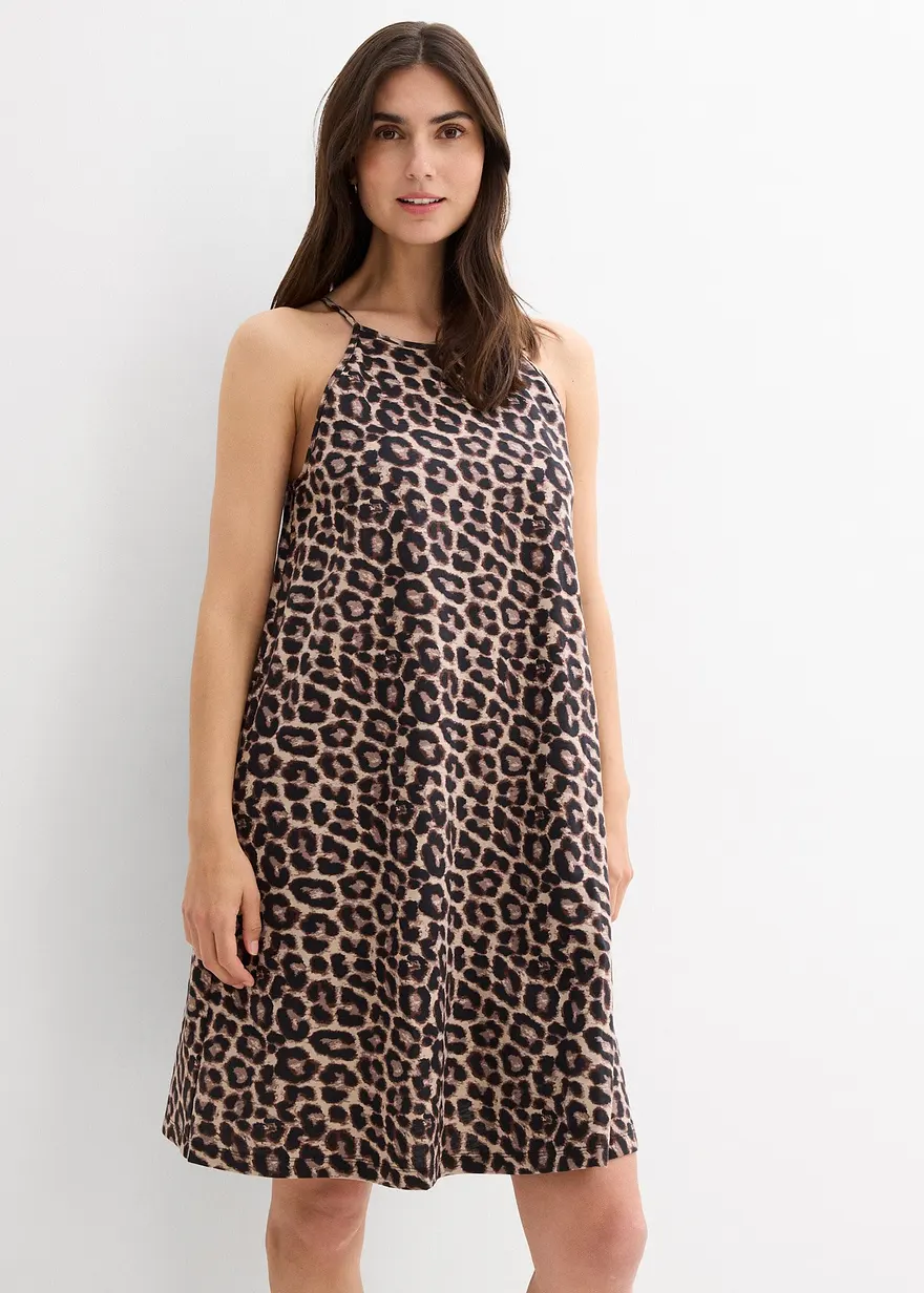 Kleid mit Leodruck aus reiner Baumwolle