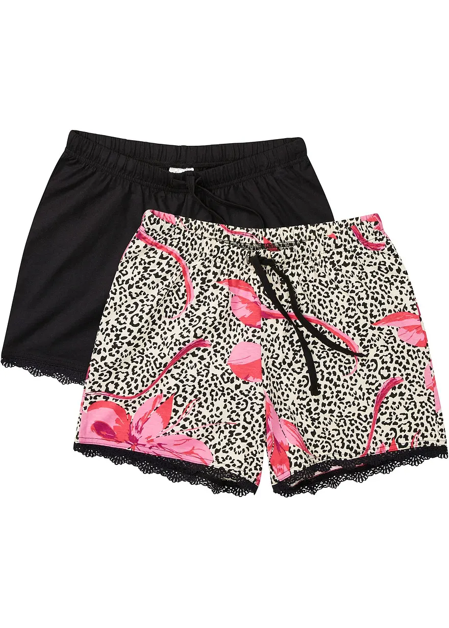 Shorts (2er Pack) mit zarter Spitze