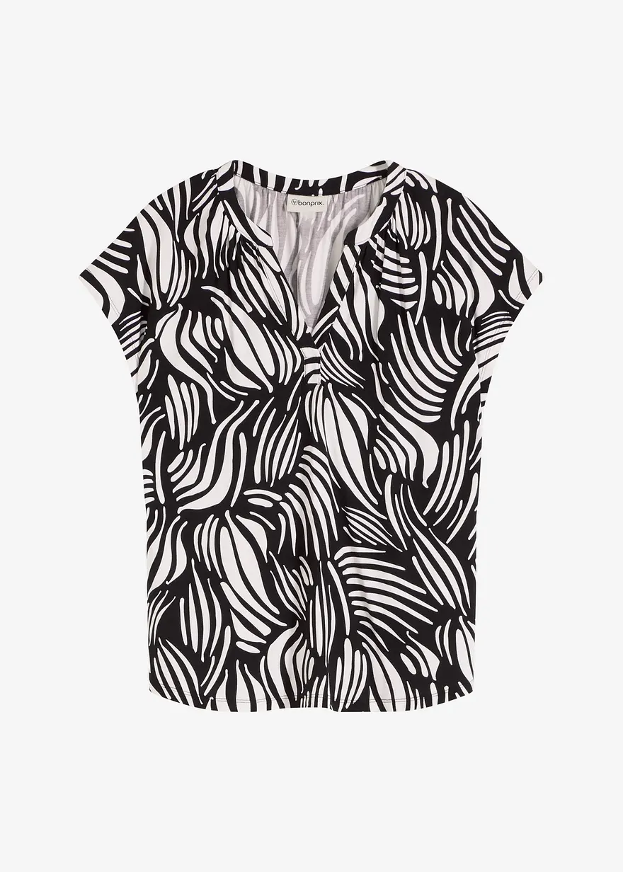 Henleyshirt aus softem Viskose-Mix