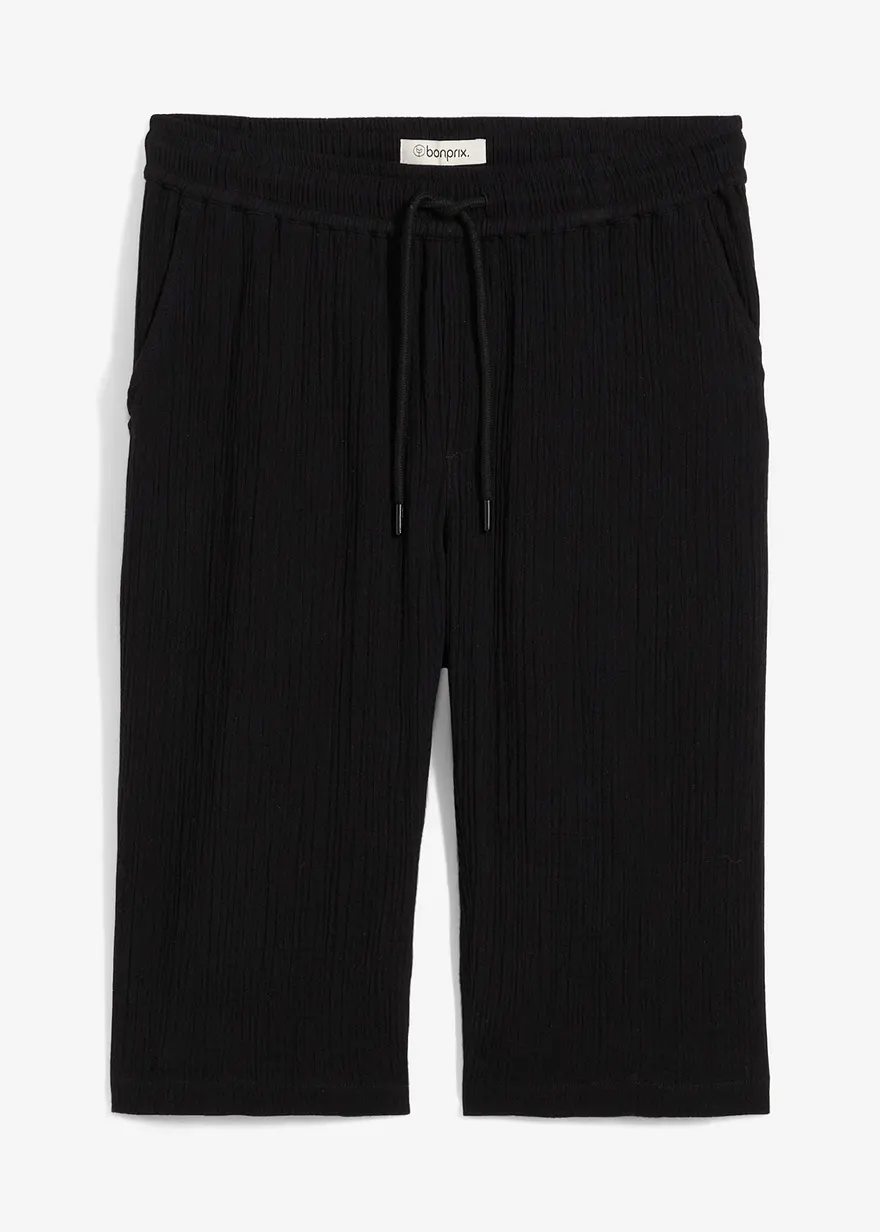 Loose Fit Long-Bermuda aus luftigem Musselin