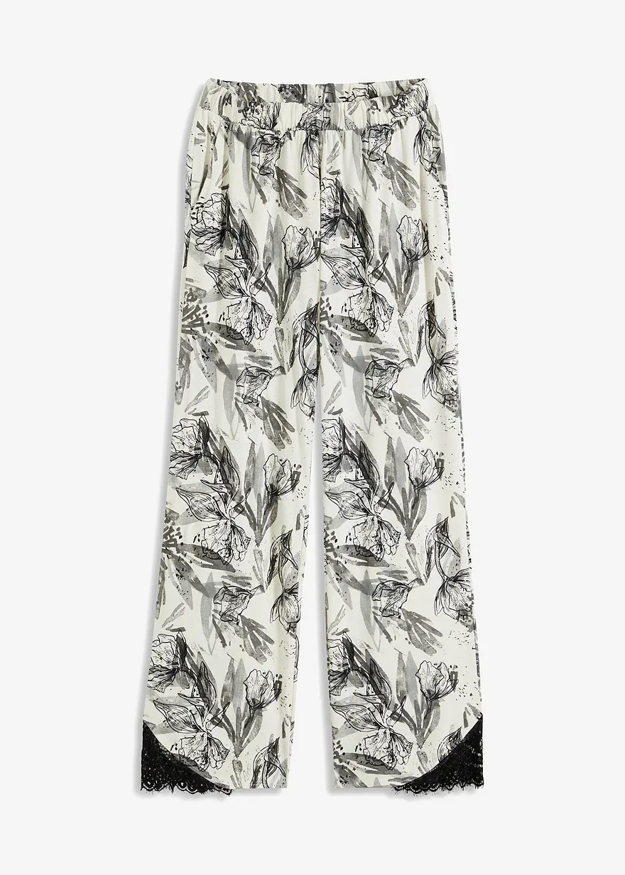 Weite Pyjamahose aus softem Viskose-Mix