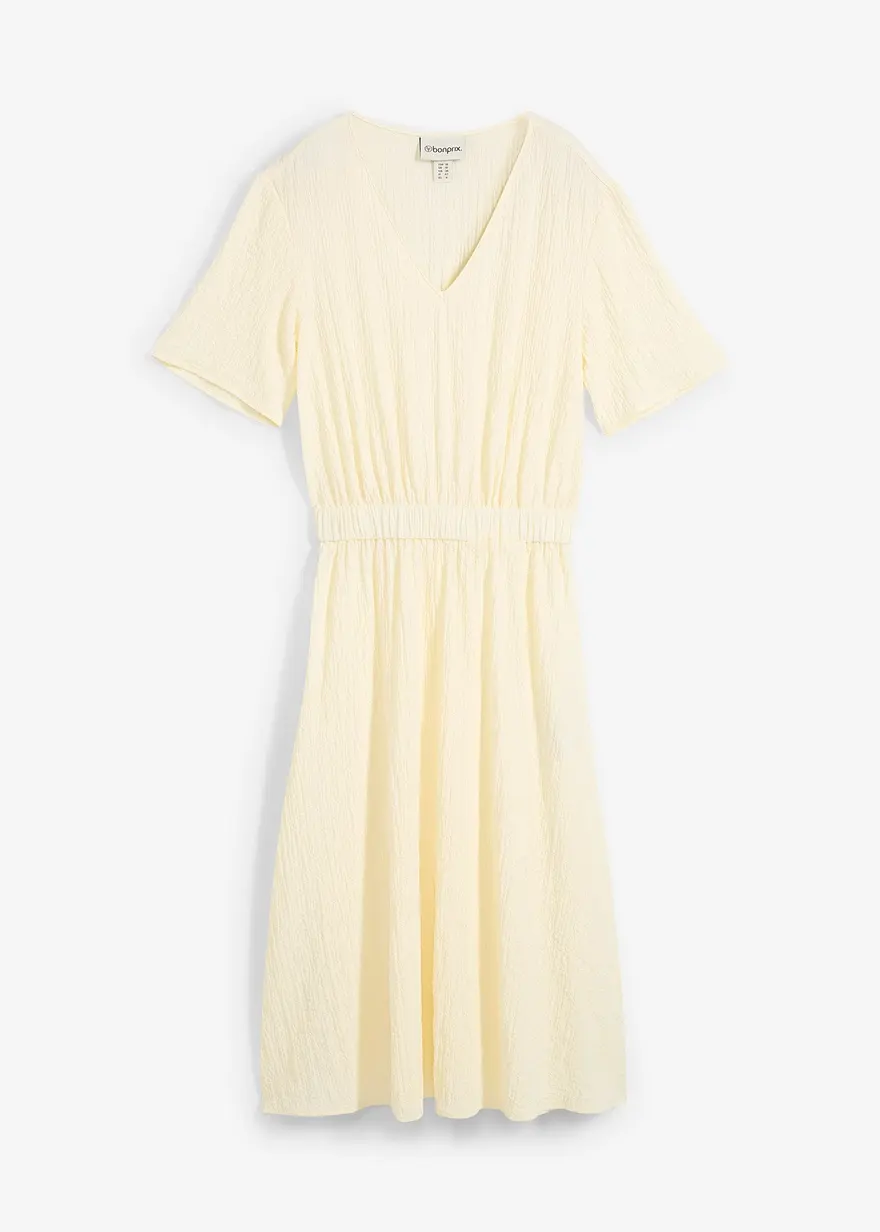 Midikleid aus luftigem Seersucker
