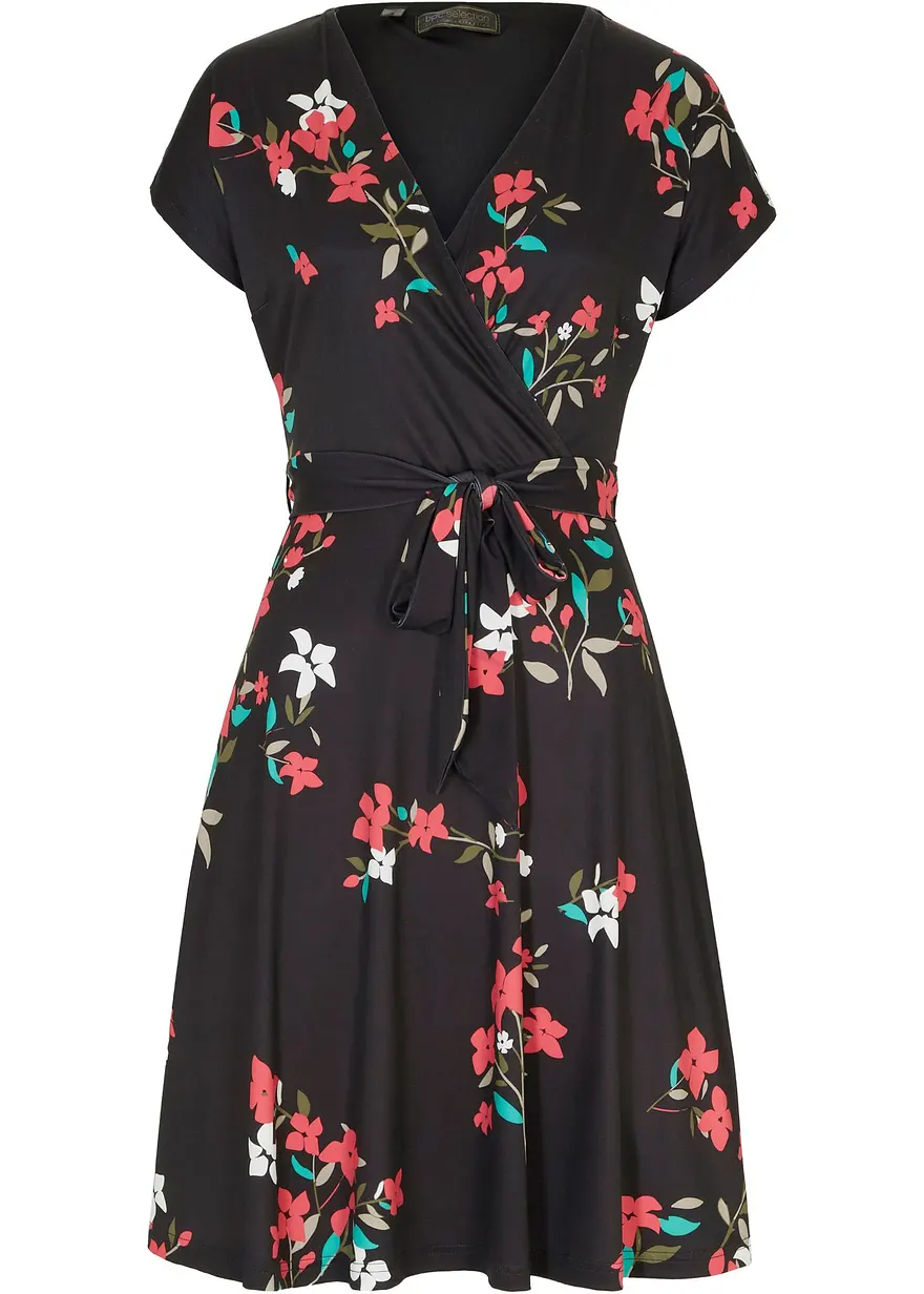 Jerseykleid in Wickeloptik