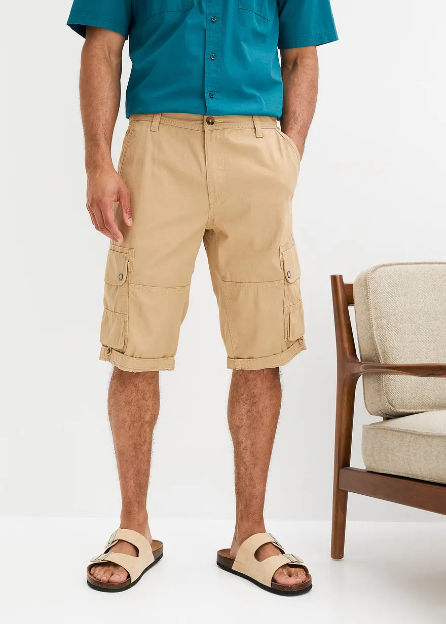 Cargo-Bermuda aus reiner Baumwolle, Regular Fit