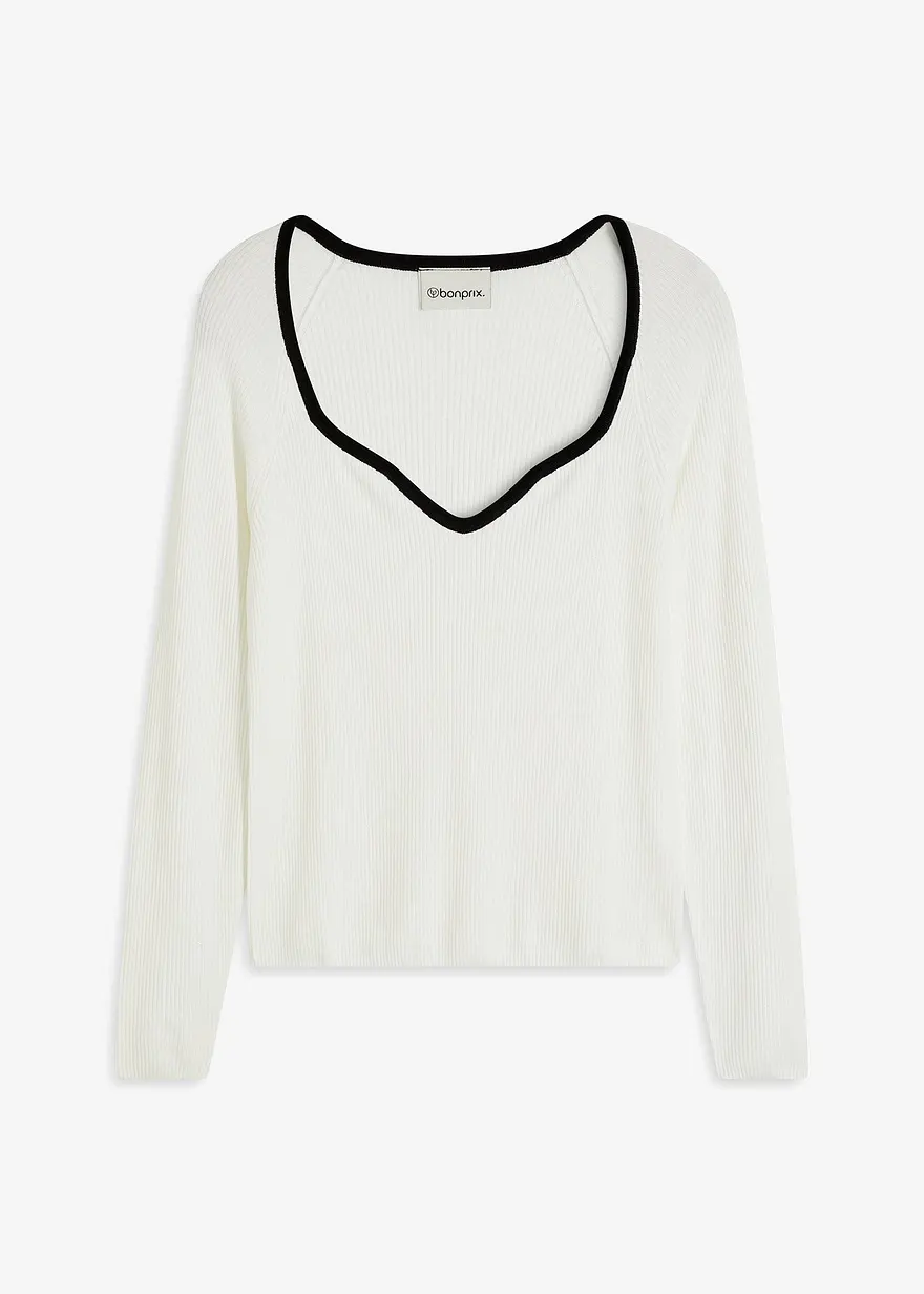 Feinstrickpullover mit Paspellierung