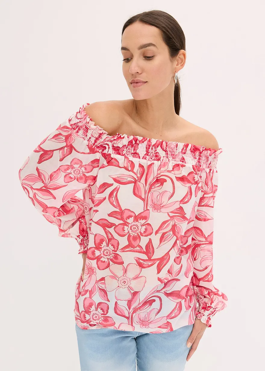 bedruckte Carmenbluse