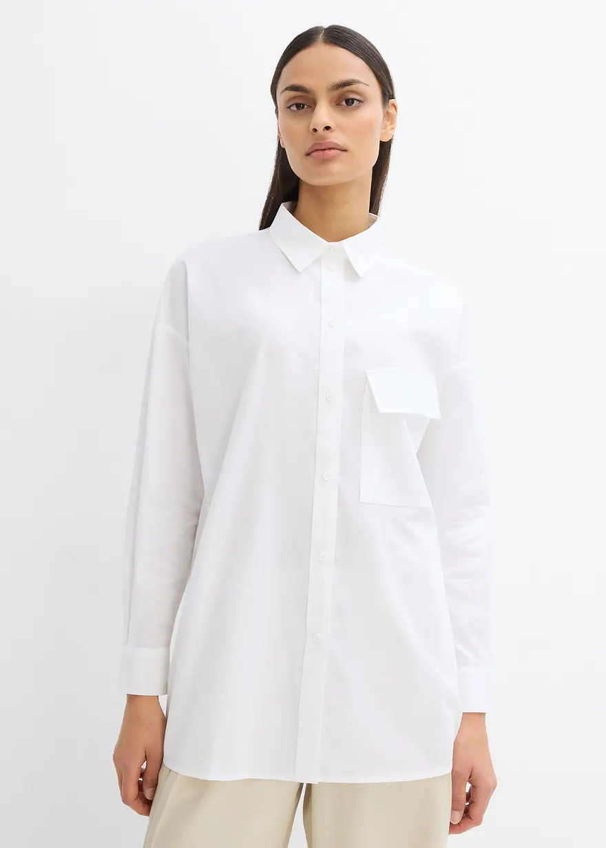 Longbluse aus reiner Baumwolle