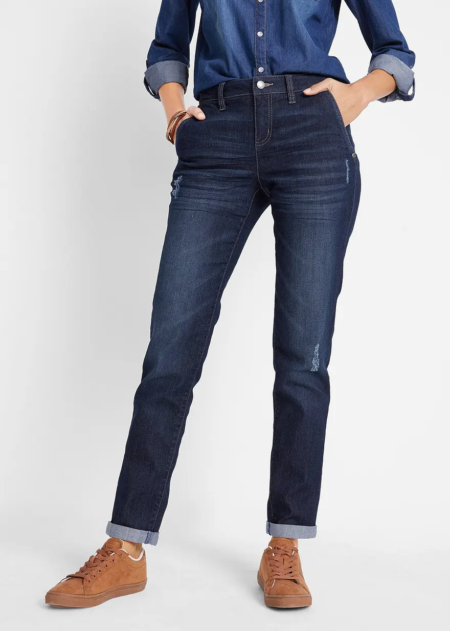 Boyfriend-Jeans Mid Waist, Komfort-Stretch