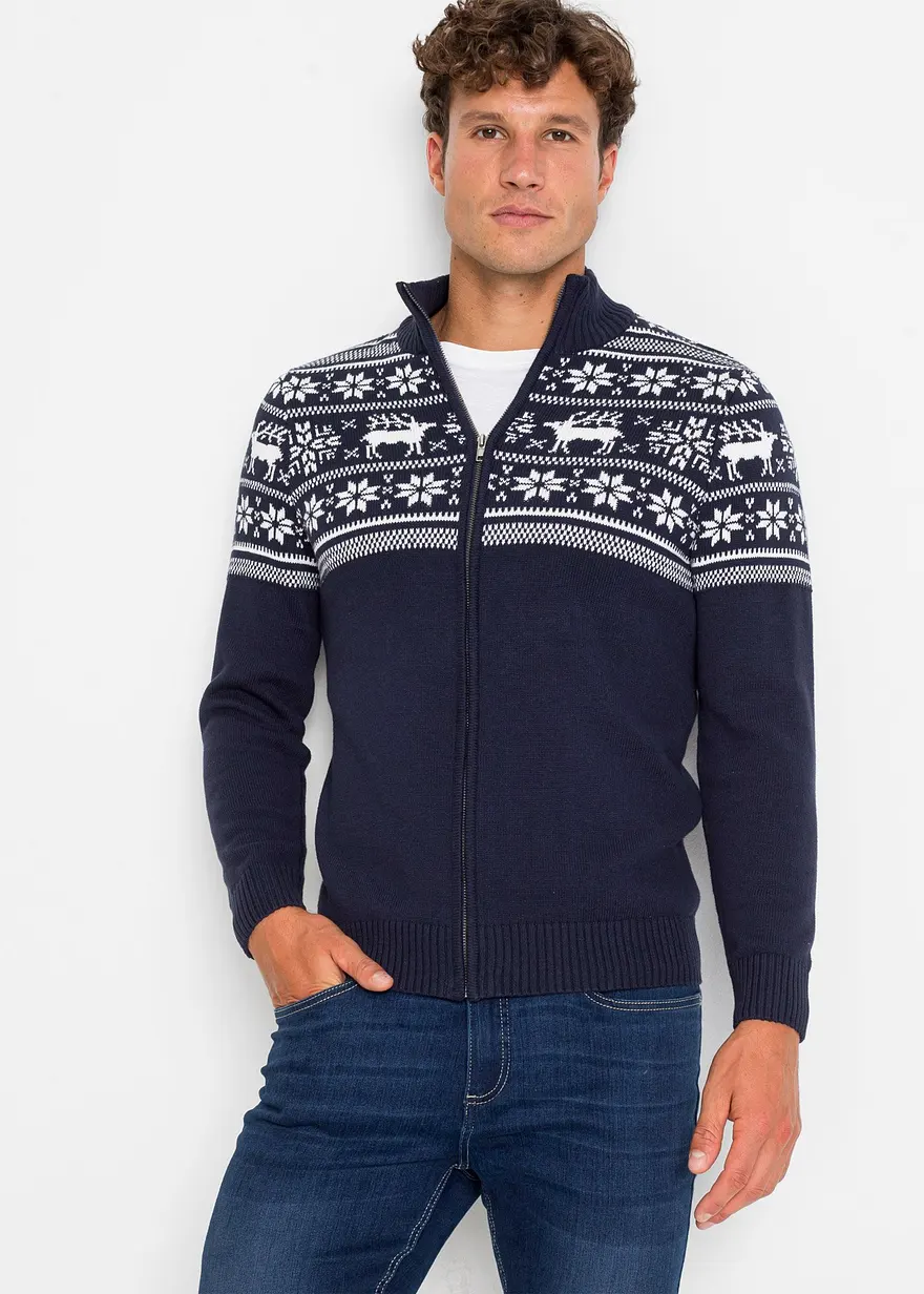Norweger Strickjacke aus reiner Baumwolle