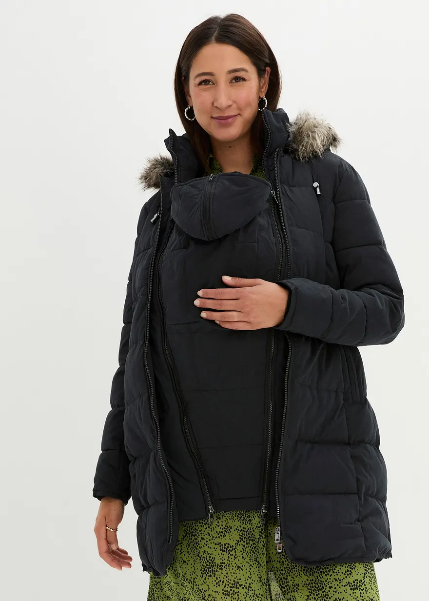 3-in-1 warm wattierte Umstands- und Tragejacke