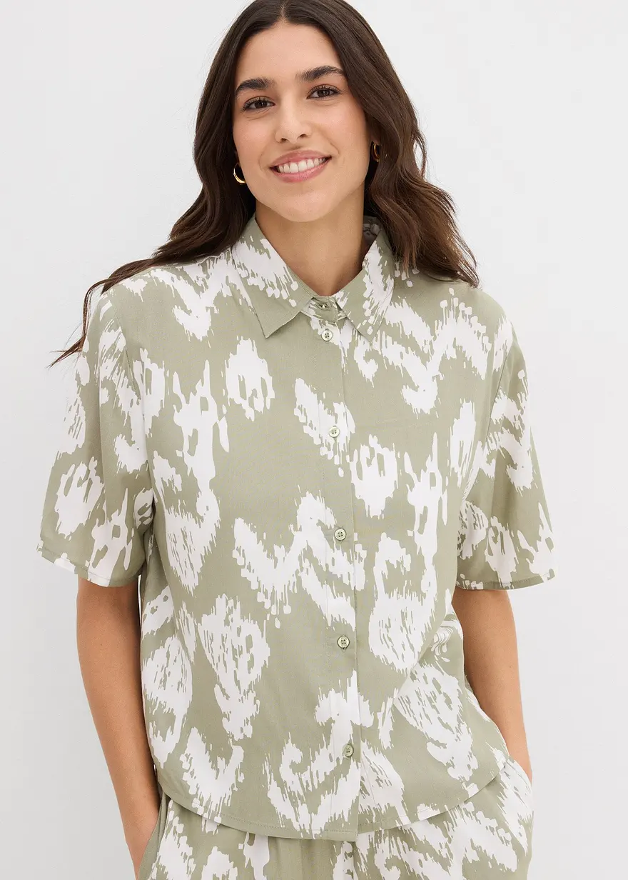 Viskose-Bluse mit Ethnodruck