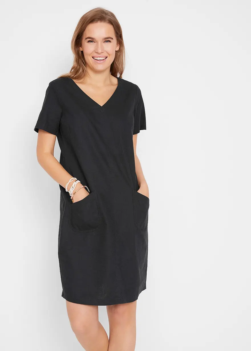 Minikleid mit Leinen