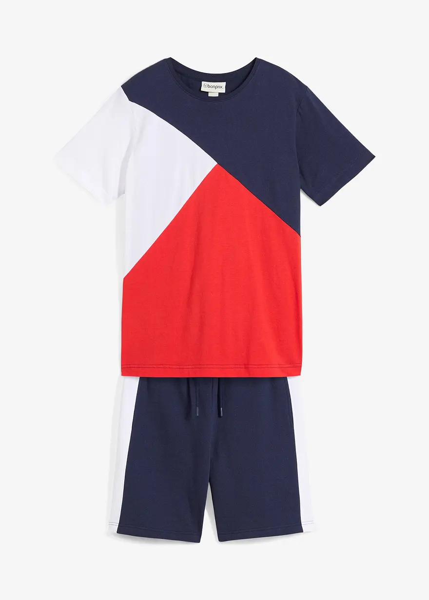 T-Shirt und Sweat-Bermuda (2-tlg.Set) aus reiner Bio-Baumwolle