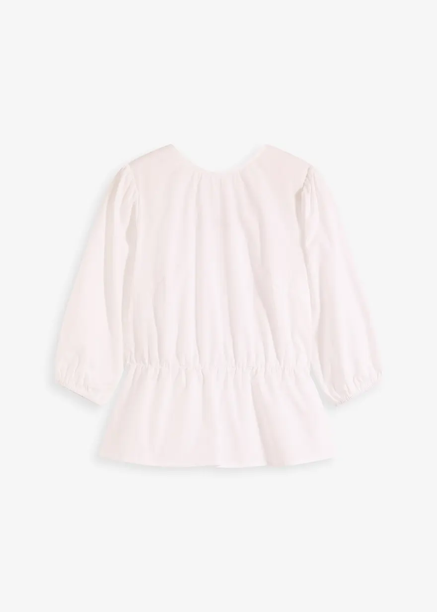 Bluse mit Puffärmeln und Rückenausschnitt