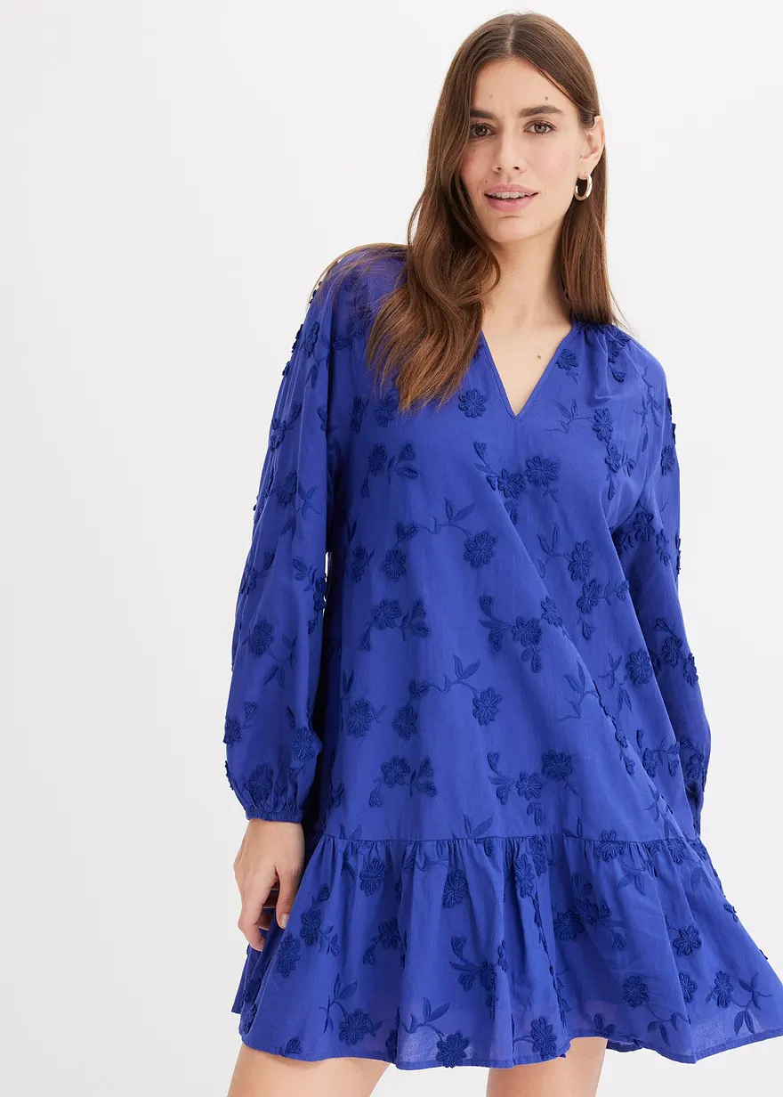 Kleid mit Blumen-Applikation