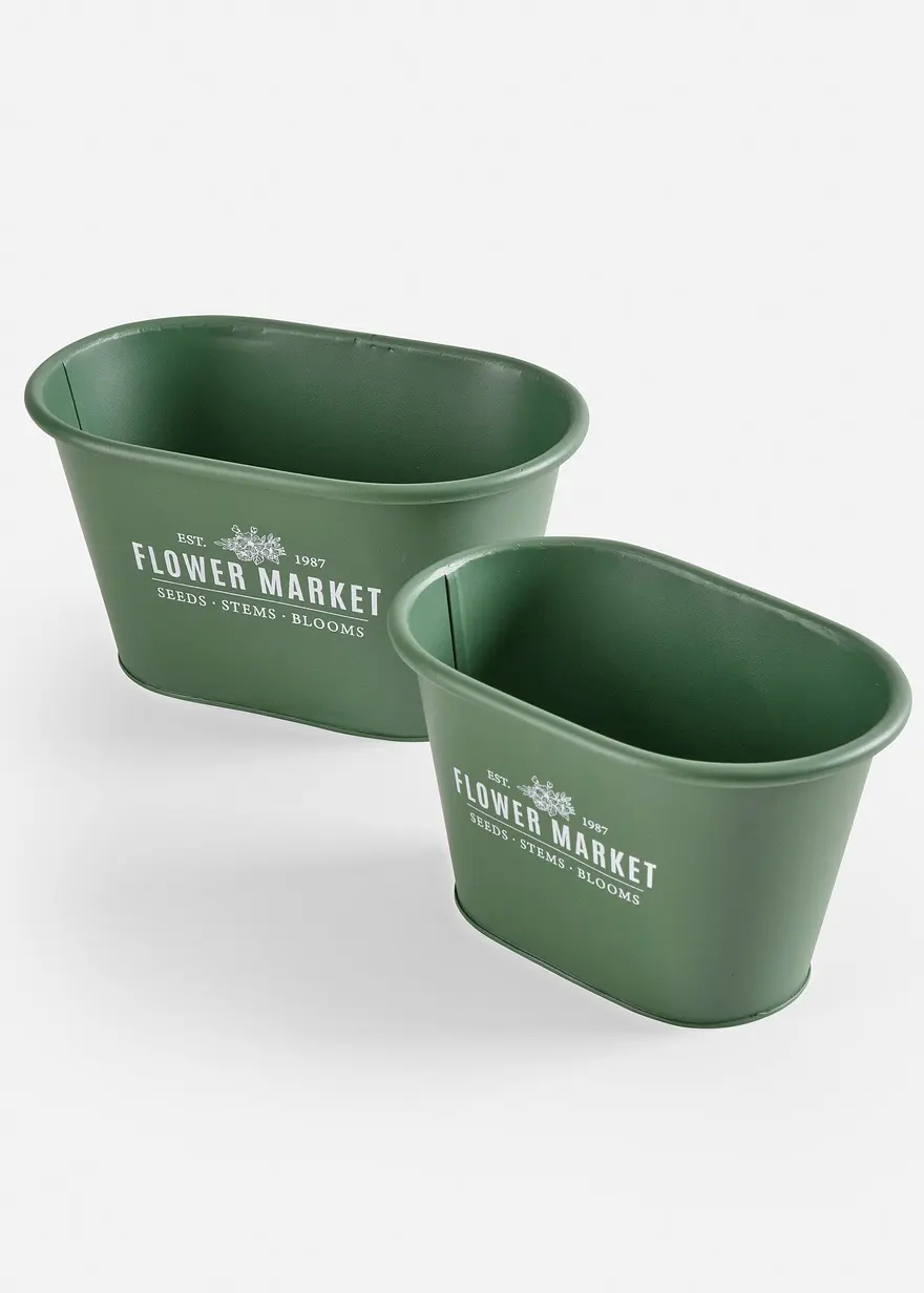 Pflanztöpfe oval (2-tlg. Set)