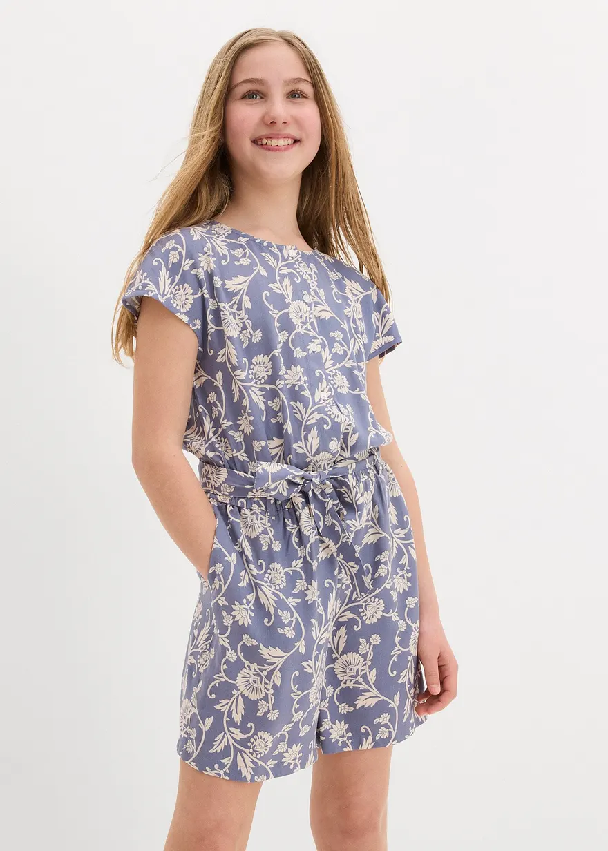 Kurzer Jumpsuit aus fließender Viskose