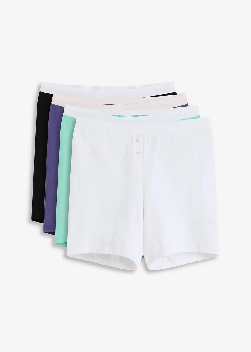 Mittellange Damen Boxer (4er Pack) mit Bio-Baumwolle