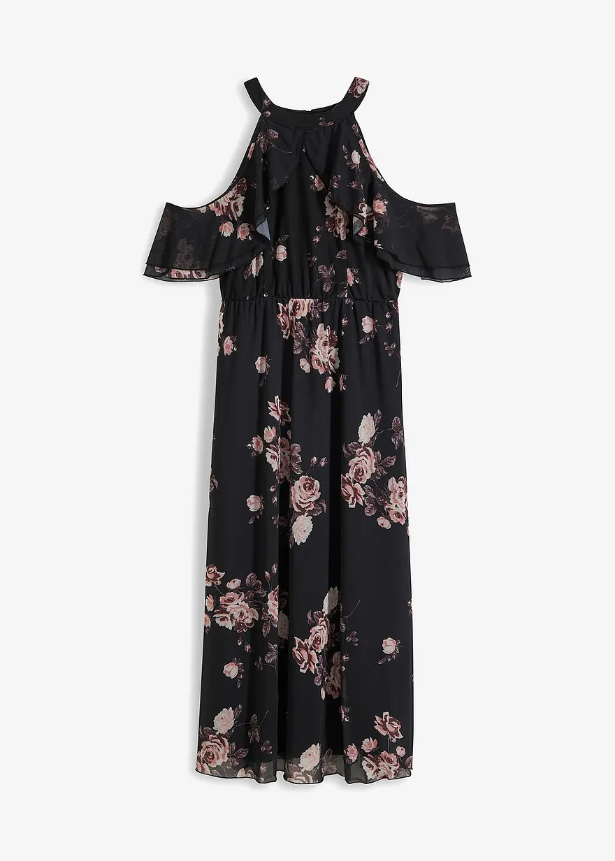 Bedrucktes Mesh-Maxikleid