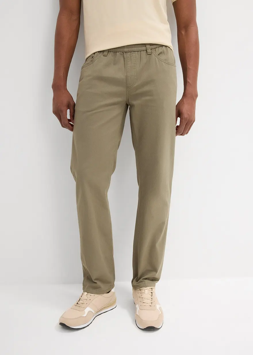 Regular Fit Schlupfhose aus reiner Baumwolle, Straight