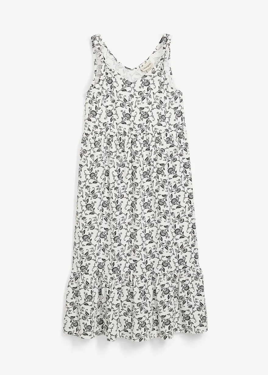 Maxikleid aus elastischem Bio-Baumwoll-Mix