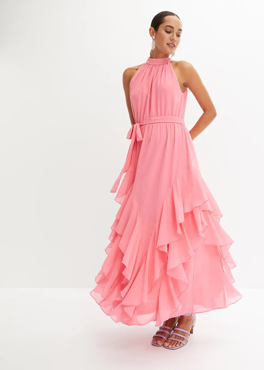 Chiffonkleid mit Volants