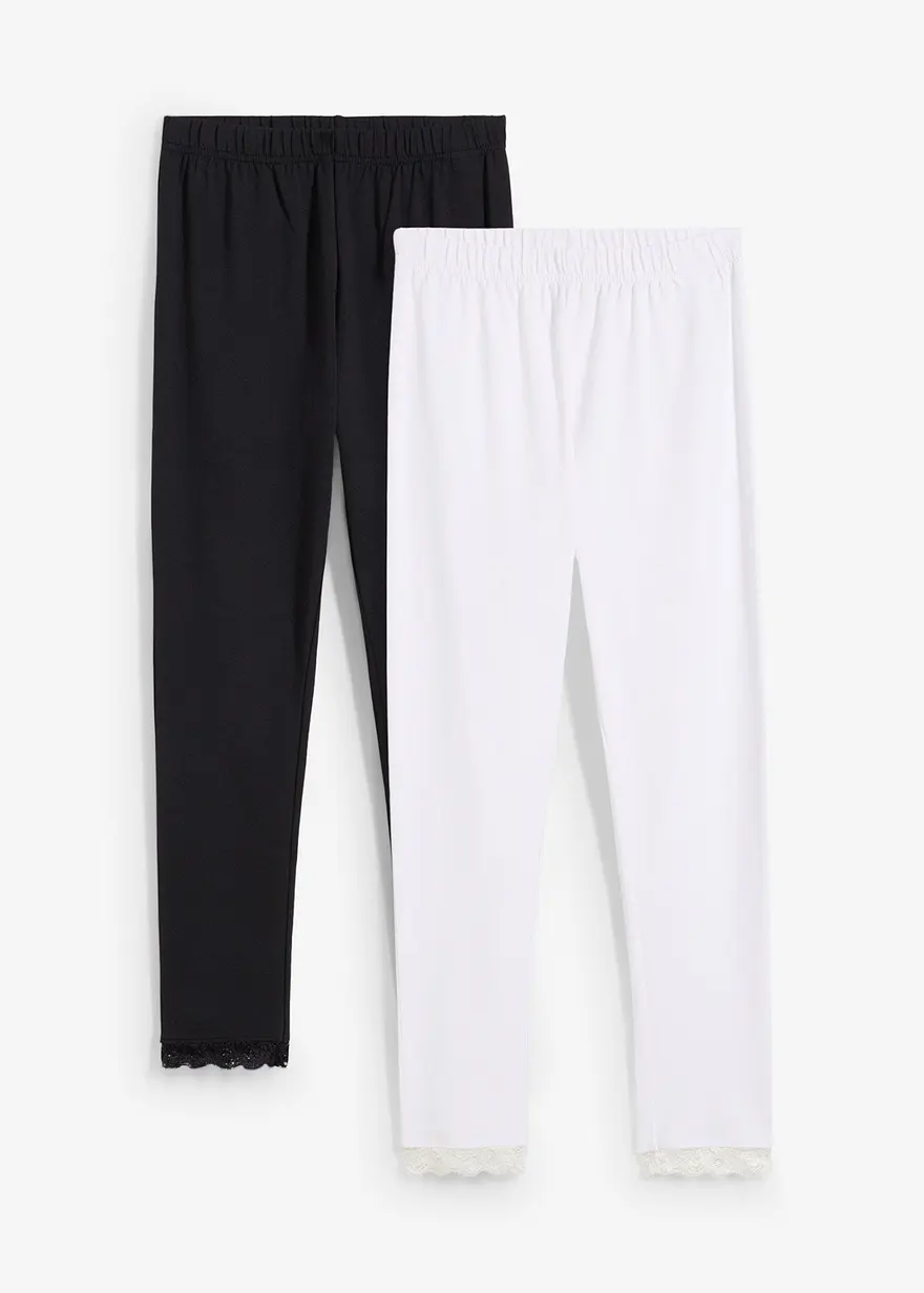 Leggings mit Spitzensaum (2er Pack)