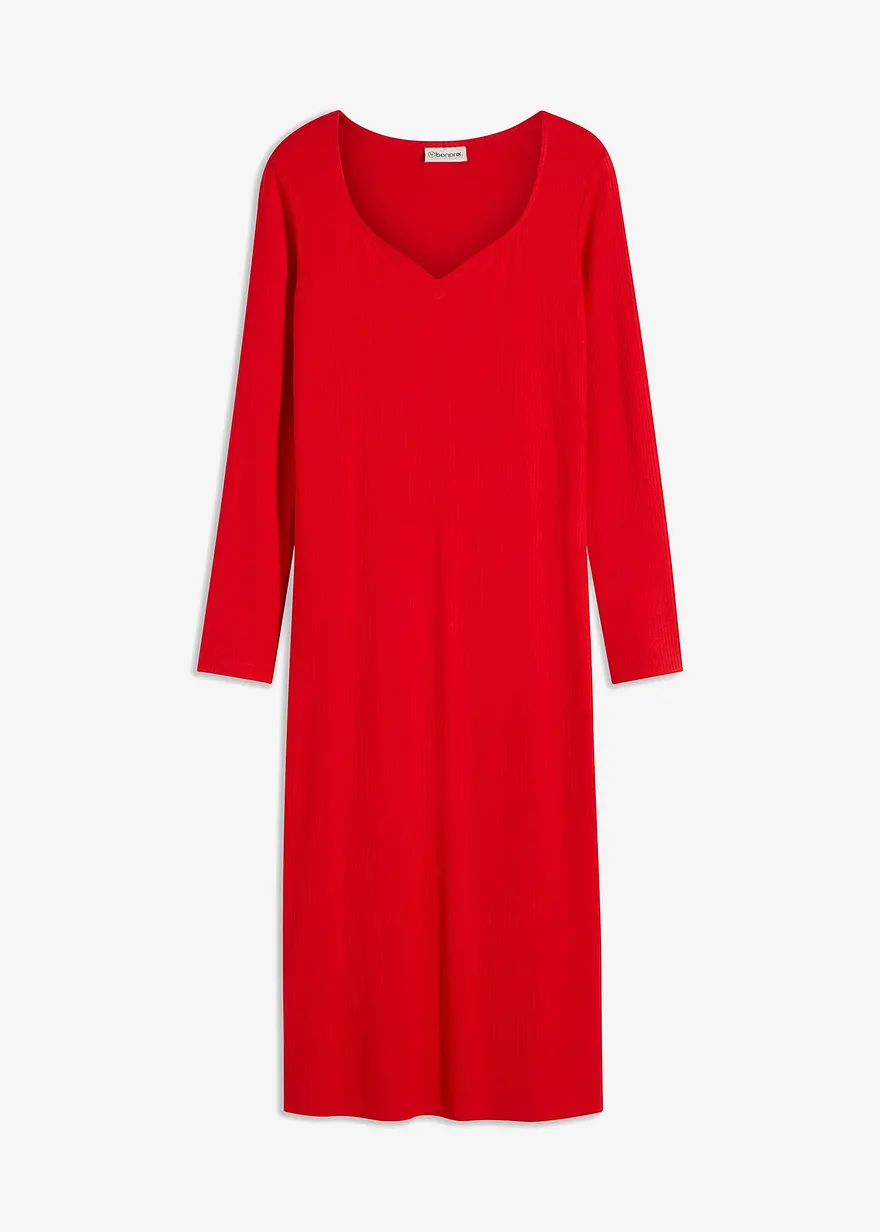 geripptes Midikleid