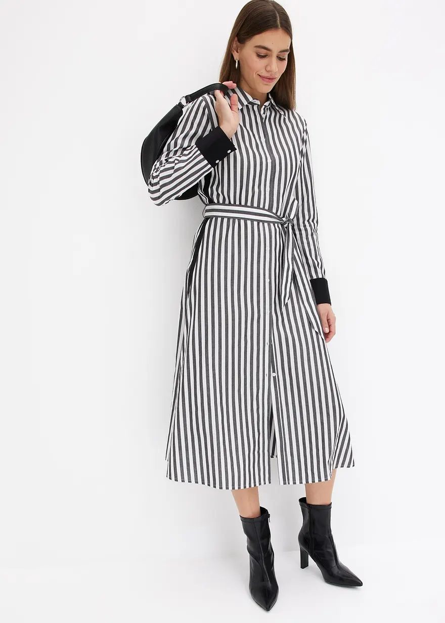 Hemdblusenkleid aus reiner Baumwolle