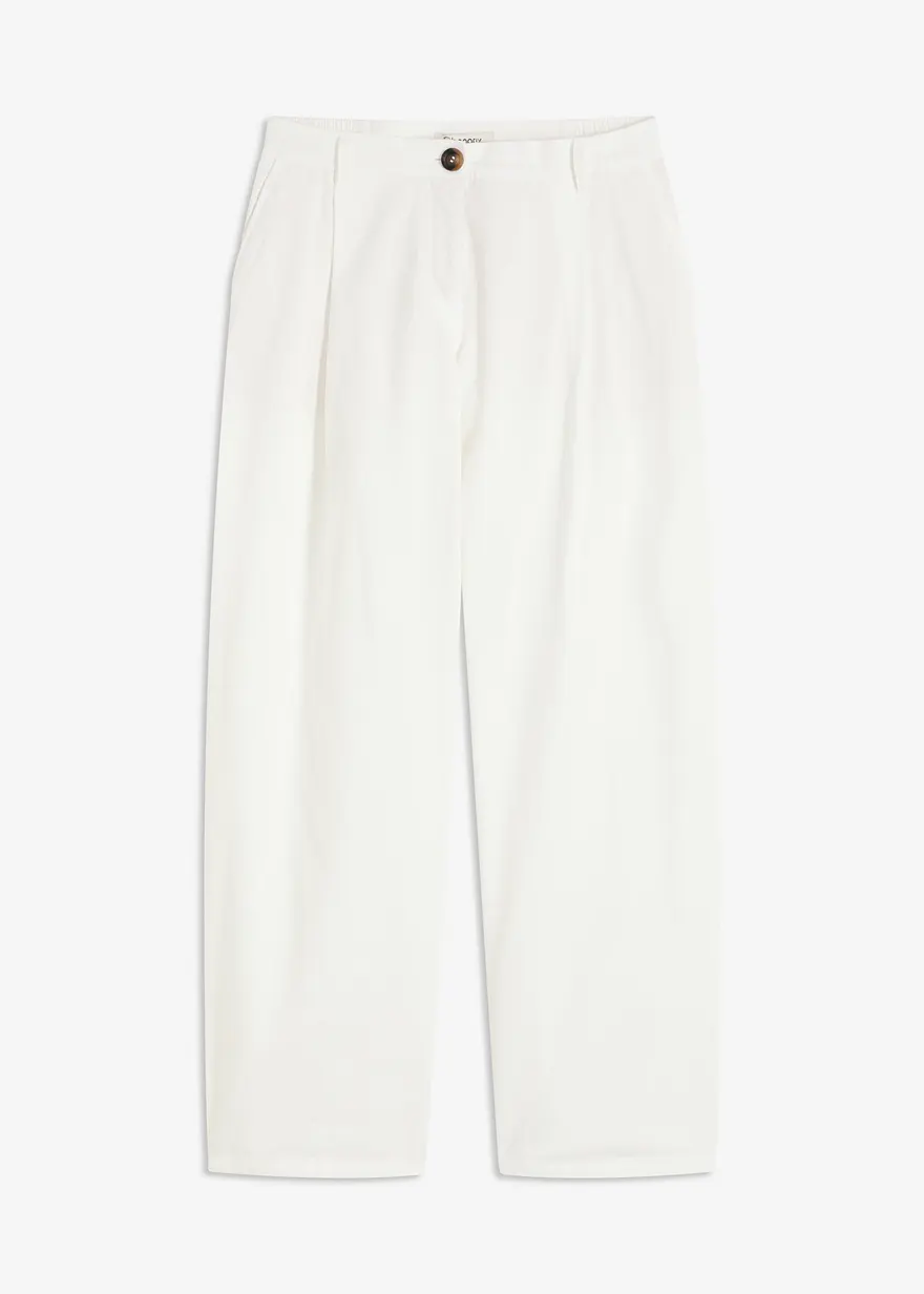 Twillhose aus Baumwolle mit Bundfalten