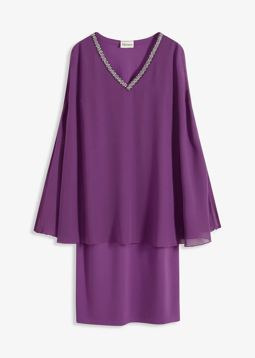 Chiffonkleid mit Strasssteinverzierung