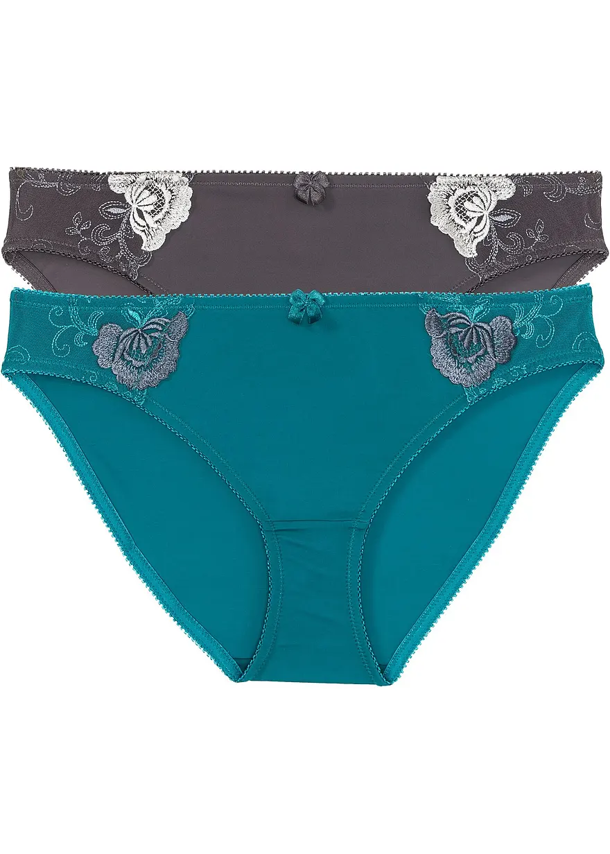Slip mit Stickerei (2er Pack)