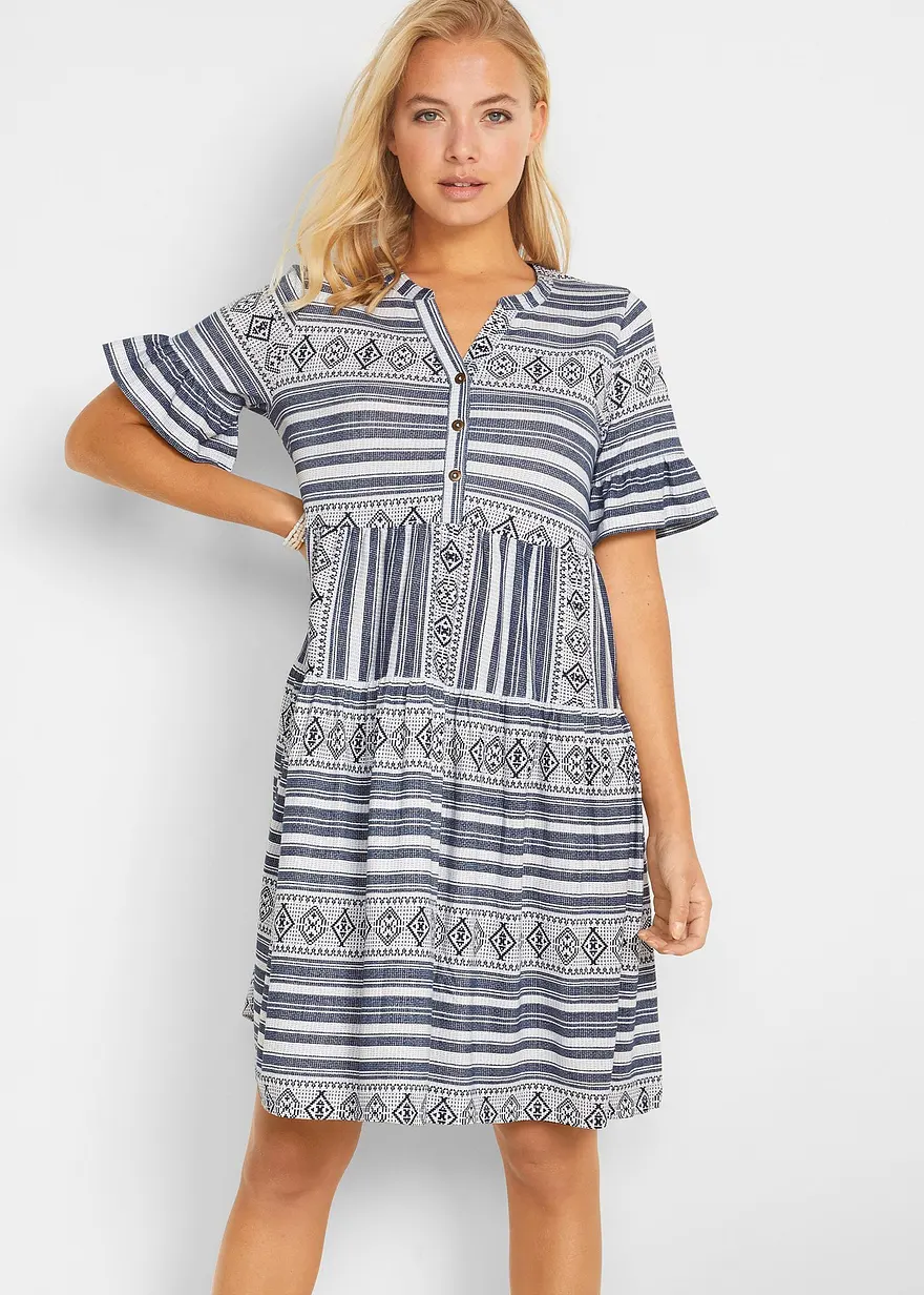 Shirtkleid aus fließendem Viskose-Mix