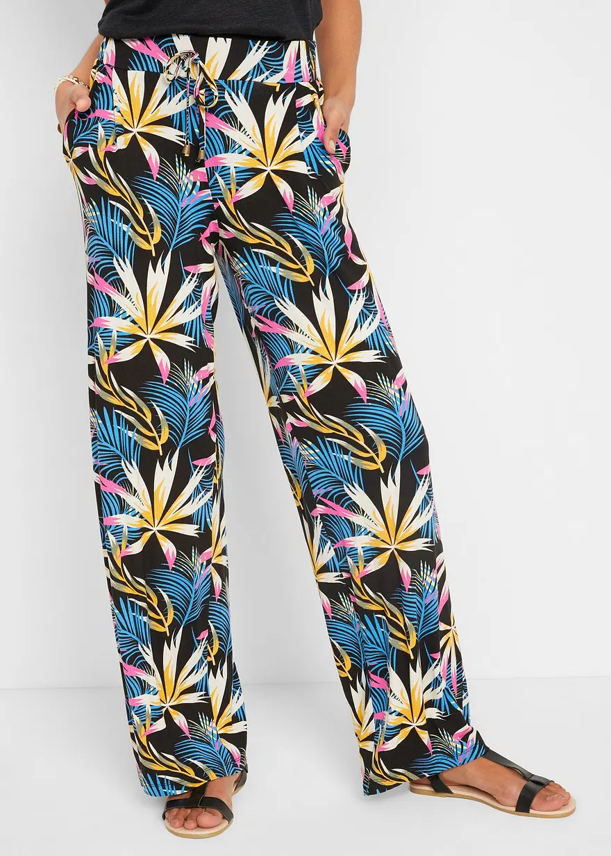 Jersey-Palazzo-Hose aus softem Viskose-Mix