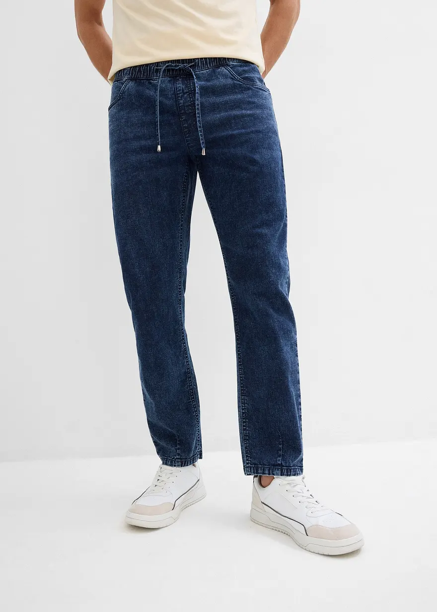Leichte Relaxed Fit Schlupf-Stretch-Jeans, Straight