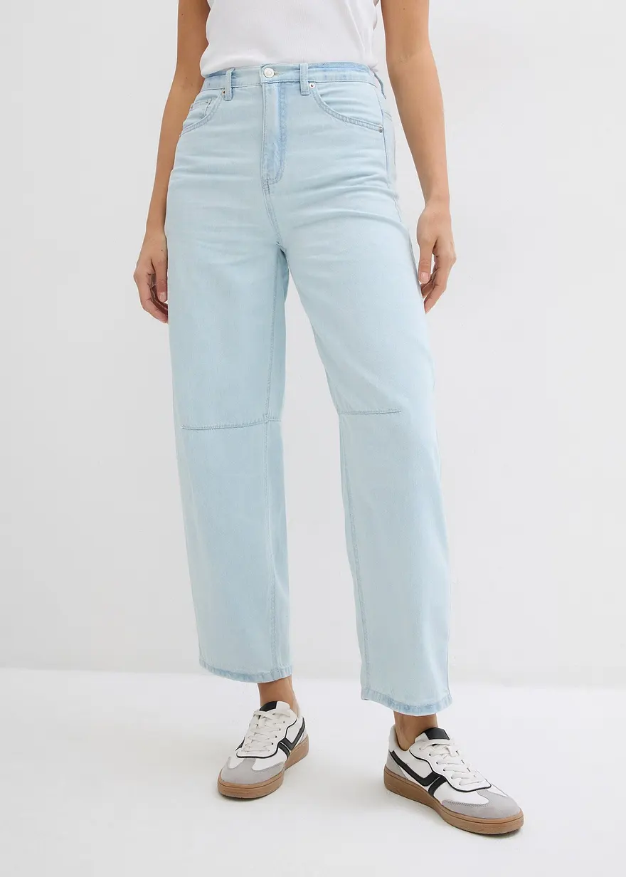 Balloon Jeans High Waist Bequembund, Super Soft, cropped