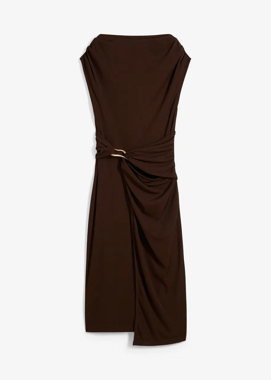 Drapiertes Midikleid in Rippoptik