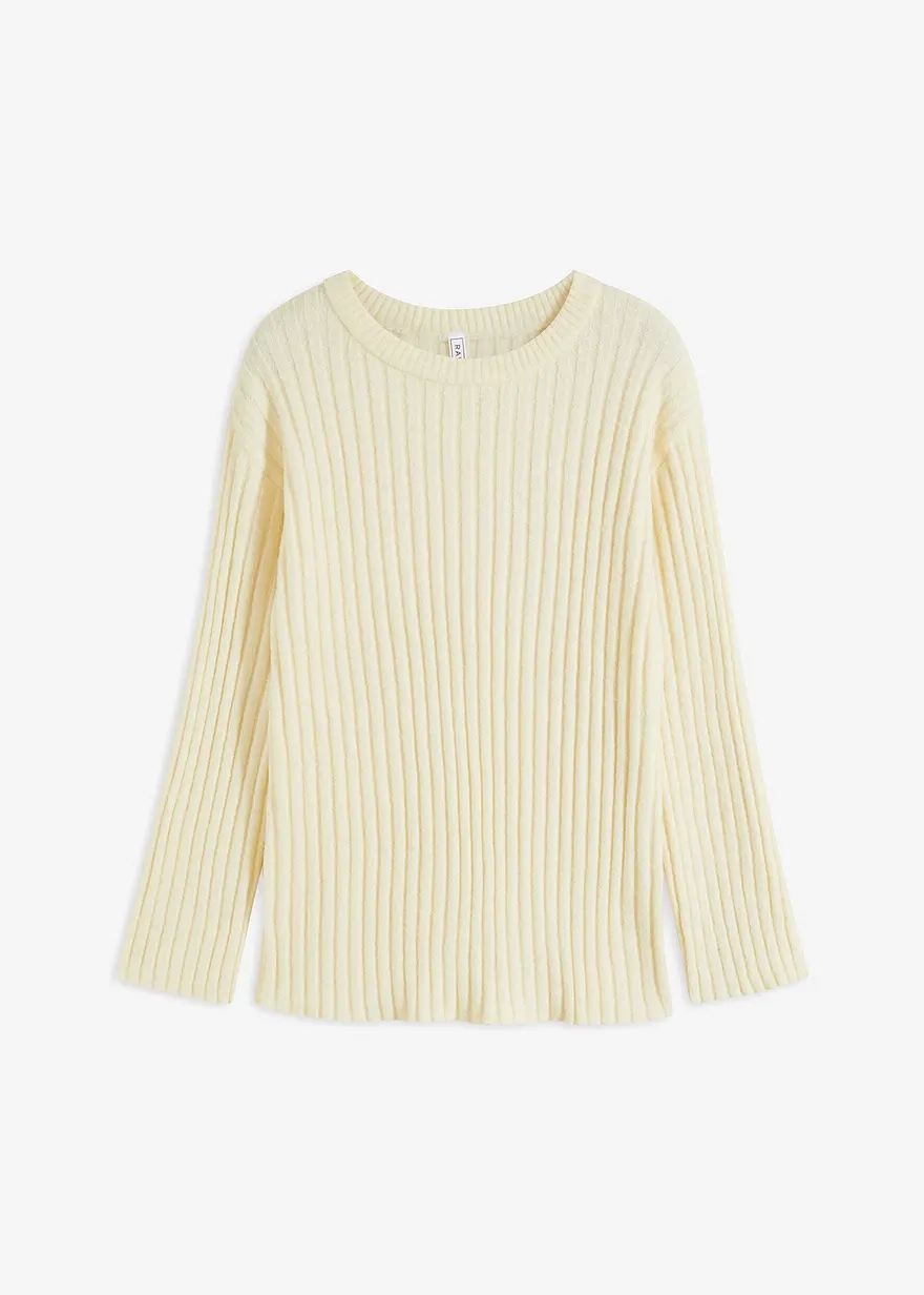 Gerippter Oversize-Pullover