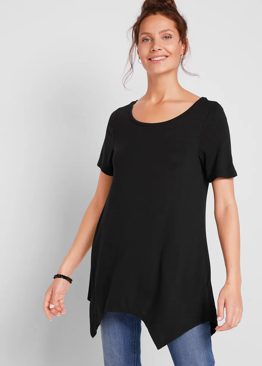 Zipfel Longshirt, kurzarm