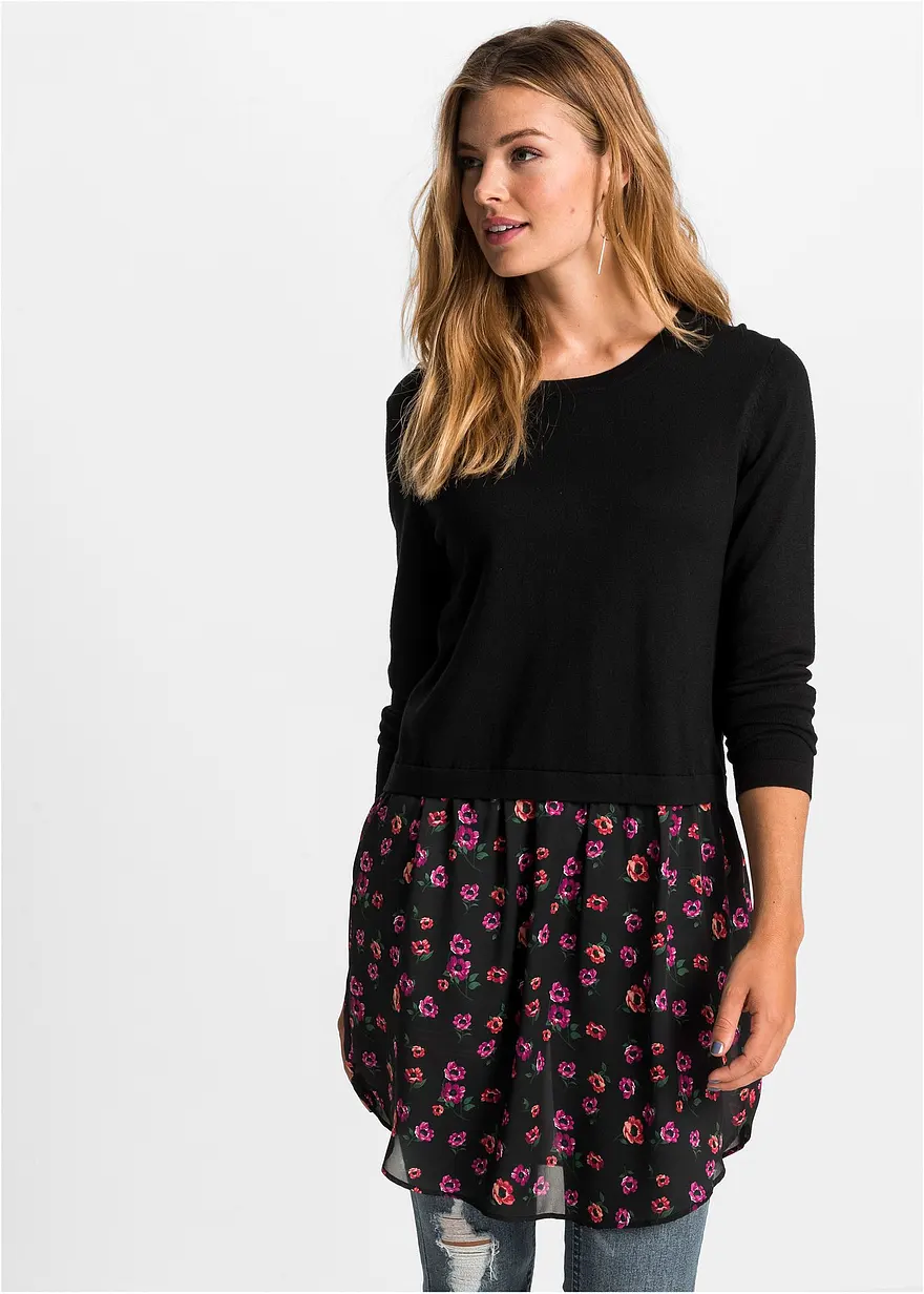 Feinstrickpullover mit Rockansatz