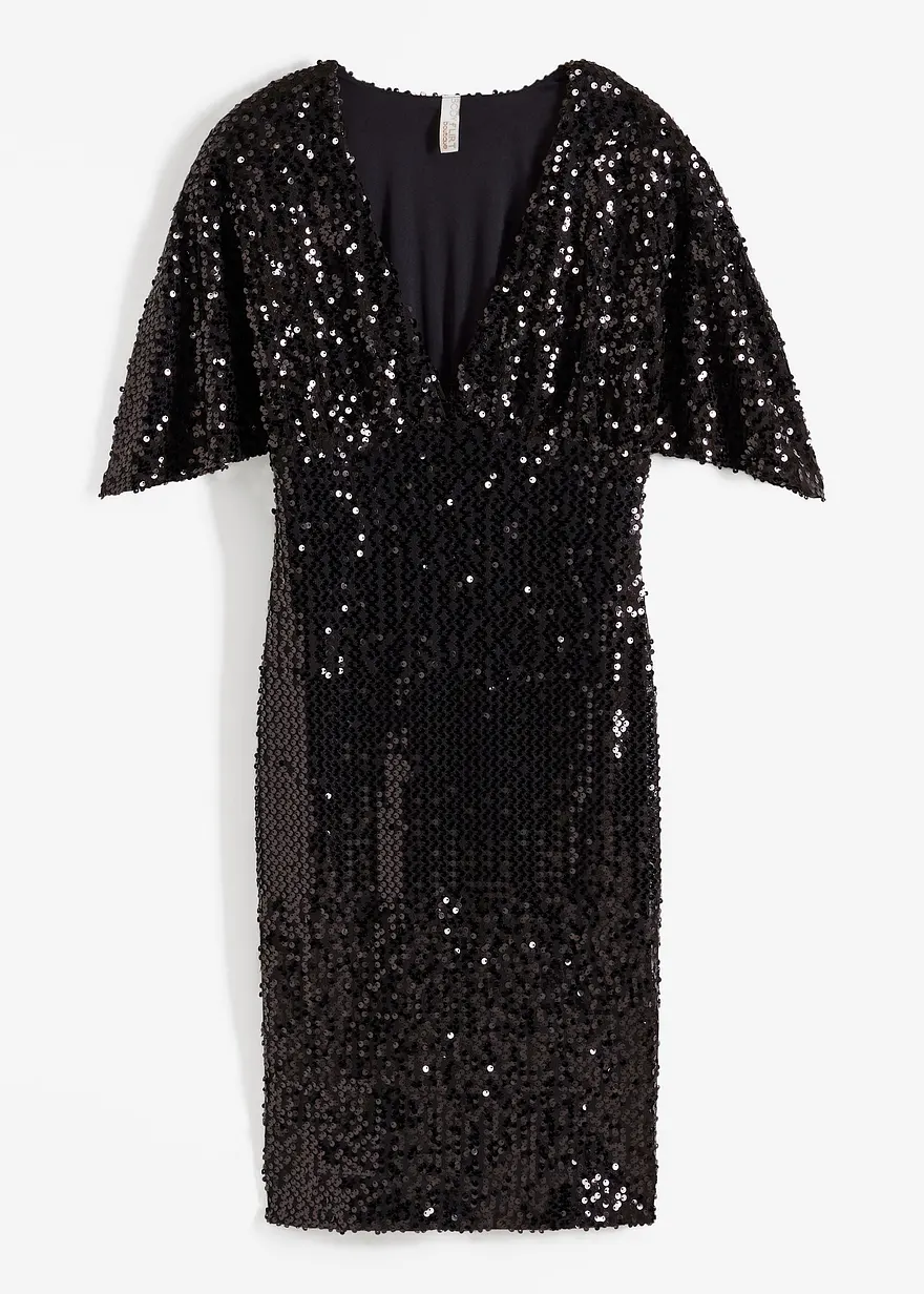 Paillettenkleid mit tiefem Ausschnitt