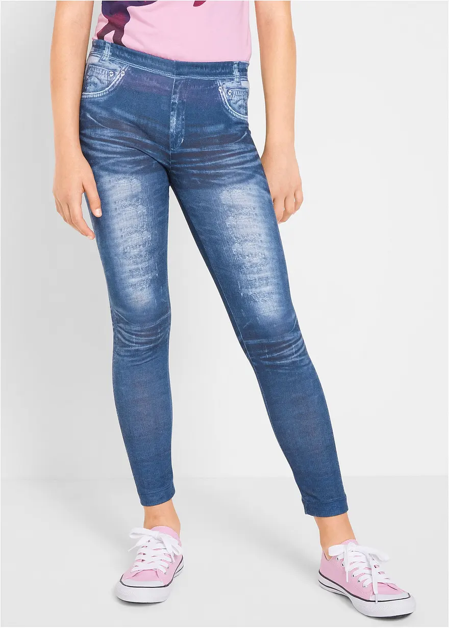 Leggings mit Denimdruck