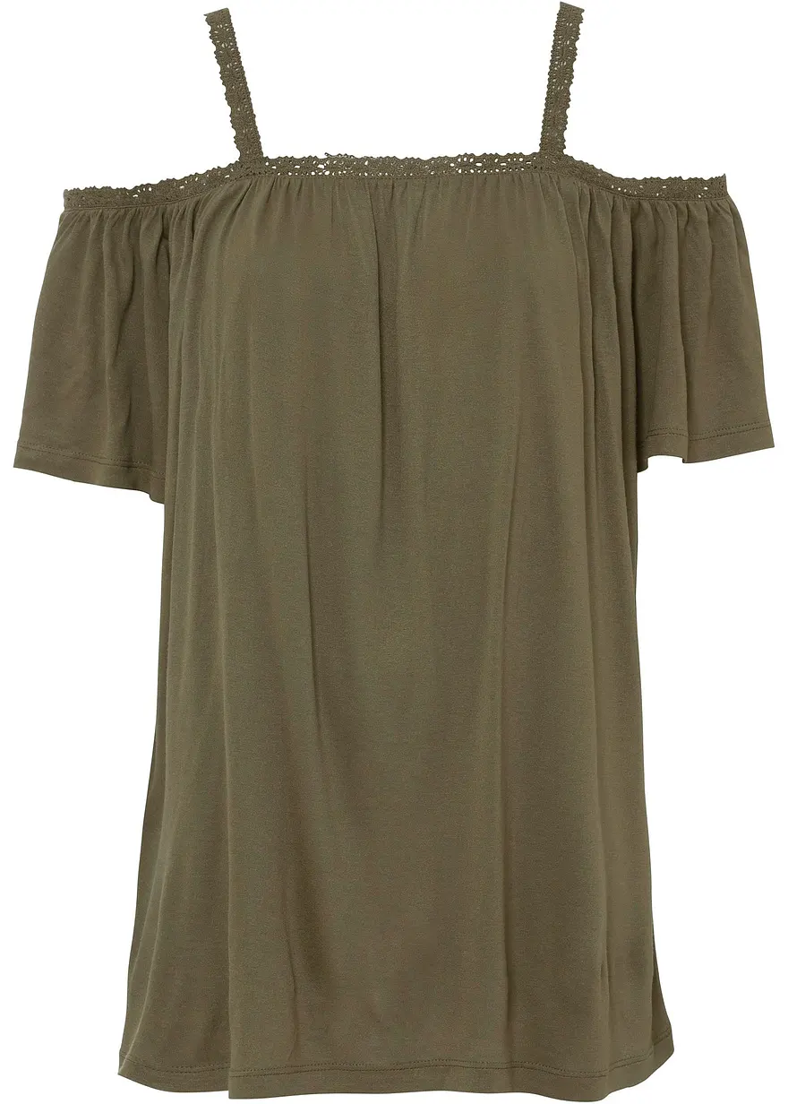 Cold-Shoulder-Shirt aus softer Viskose