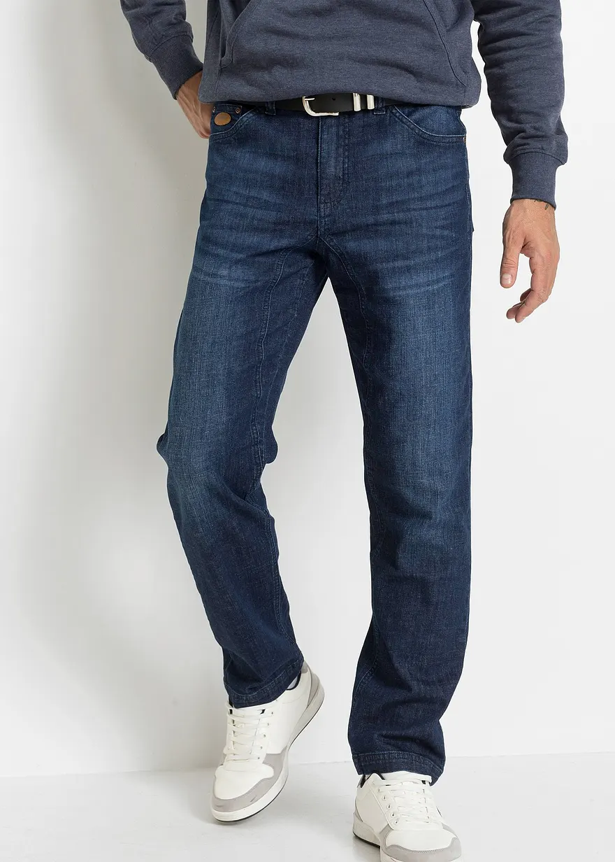 Classic Fit Stretch-Jeans mit verstärktem Schritt, Tapered