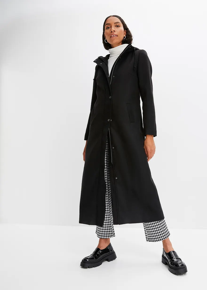 Mantel aus Wollimitat, Maxi-Länge