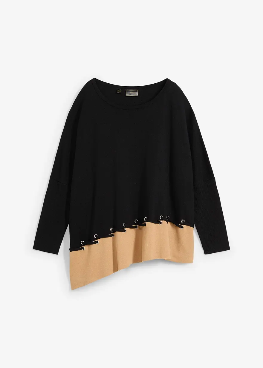 Poncho Feinstrickpullover