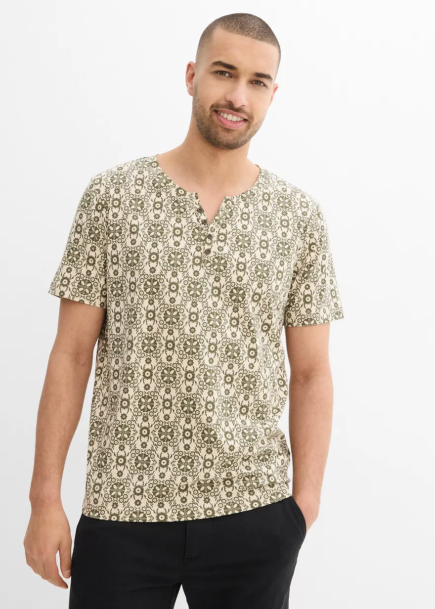 Henleyshirt aus reiner Baumwolle